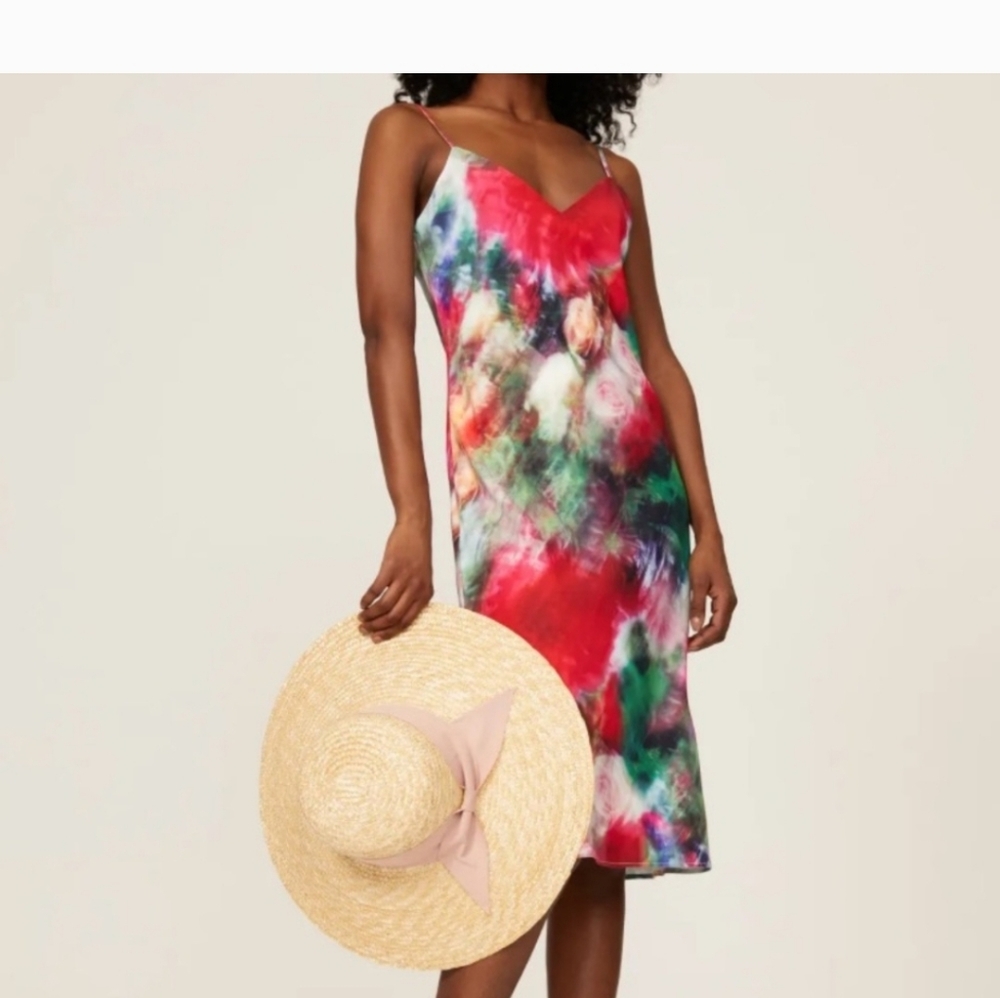 Adam Lippes Collective Multi colored Silk Slip Dress Size 6